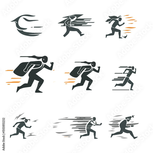 Animated Hero Runner Icons set – Speed, Power & Motion Collection