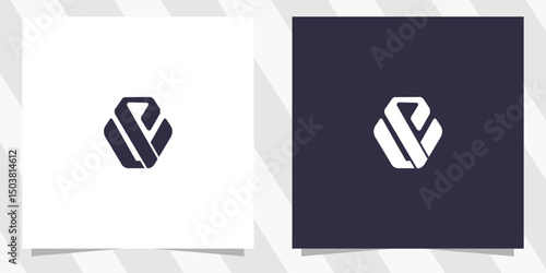 Letter vp pv logo design vector