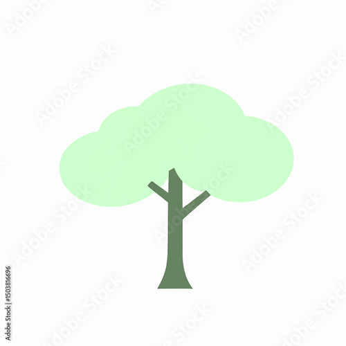 Serene pastel tree nature illustration perfect for eco designs and spring themes simple yet elegant design