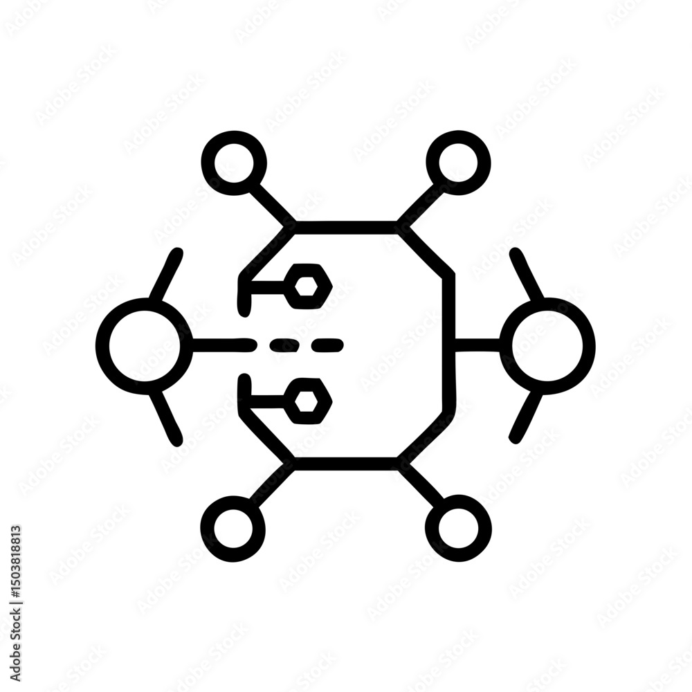 Explainable AI (XAI) Icon Network, Connection, Data, System, and Technology Explainable AI (XAI) Icon Network, Connection, Data, System, and Technology
