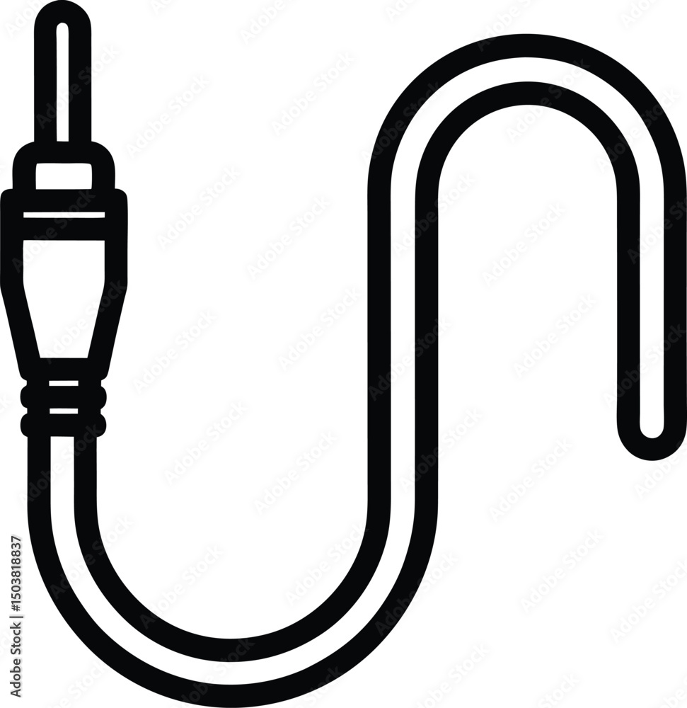 Audio Cable Icon Outline Vector Illustration Audio Cable Icon Outline Vector Illustration