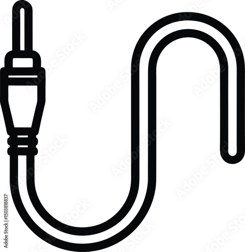 Audio Cable Icon Outline Vector Illustration