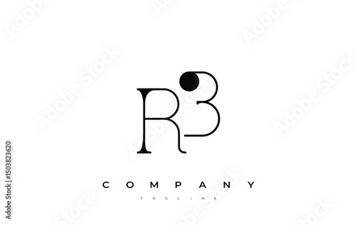 RB Typography Logo Design. Stylish monogram design depiction featuring the letters R and B combined in an artistic signature style, delivering a unique and creative visual representation.