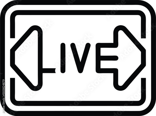 Live Stream Icon Outline Vector Illustration