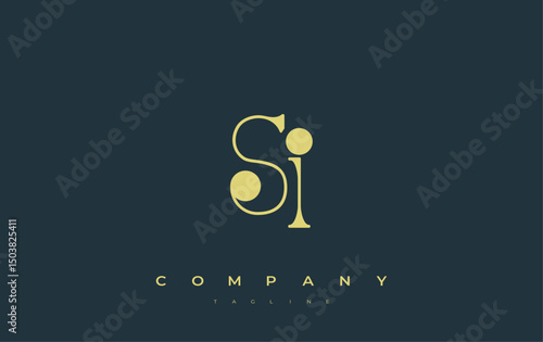 SI Typography Logo Design. Stylish monogram design depiction featuring the letters S and I combined in an artistic signature style, delivering a unique and creative visual representation.