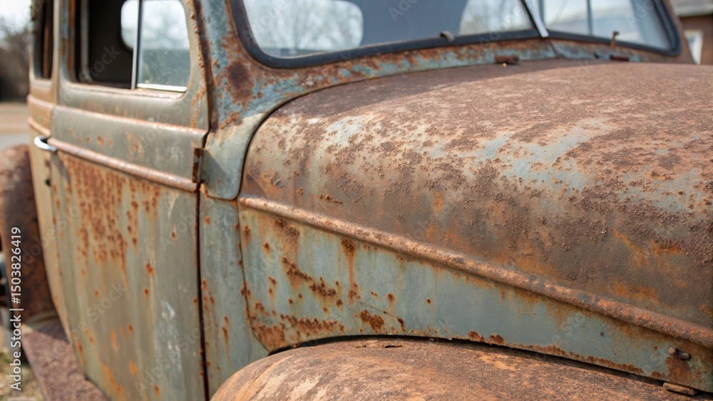 Fototapeta premium Close-up of a Rusted Vintage Car
