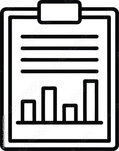 Report Card Icon Outline Vector Illustration