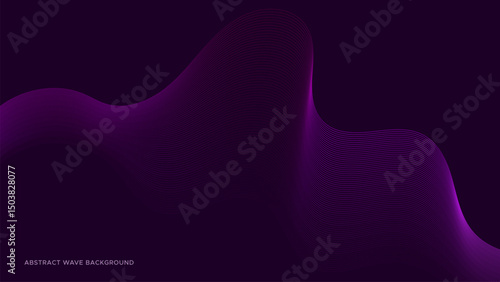 Abstract wave technology background with neon purple and dark background. Corporate concept for design project or presentation