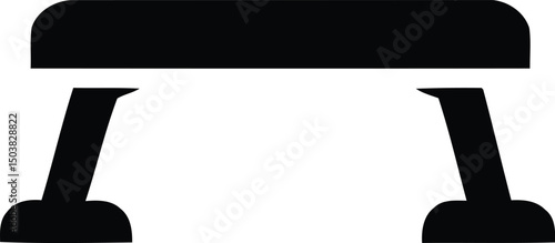 Bold black icon representing an adjustable workout step for fitness routines and gym exercises on a clean white background