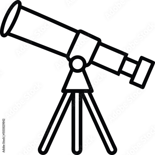 Telescope Icon Outline Vector Illustration