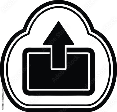 Upload Icon Outline Vector Illustration