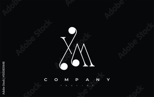 XM Typography Logo Design. Stylish monogram design depiction featuring the letters X and M combined in an artistic signature style, delivering a unique and creative visual representation.