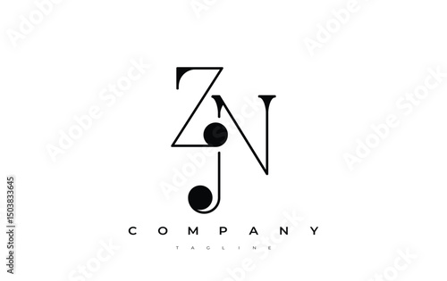ZN Typography Logo Design. Stylish monogram design depiction featuring the letters Z and N combined in an artistic signature style, delivering a unique and creative visual representation.