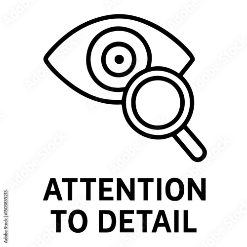 attention to detail icon on white background vector
Vector line icon soft skill