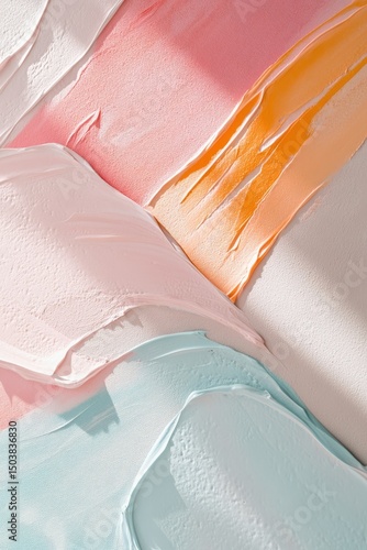 Abstract colorful paint strokes with soft textures and light reflections