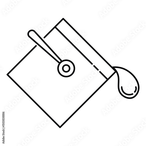 Stylized paint icon bucket filled with dripping