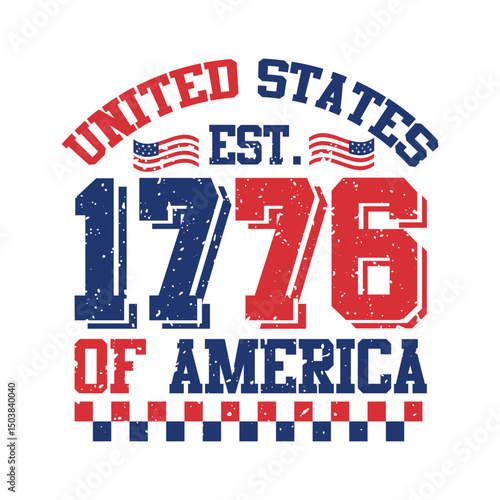 United States 1776 of America. 4th of July Tshirt Design