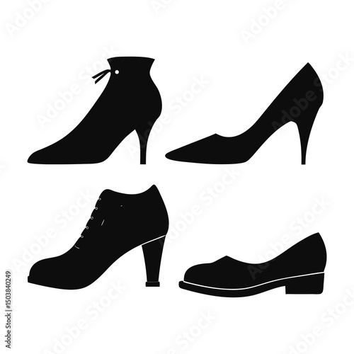 Set of Women's Shoes Silhouettes