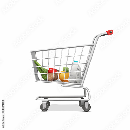 vector shopping cart isolated on white background