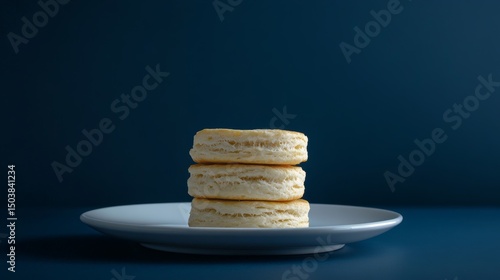 Wallpaper Mural a photo of a white plate with a stack of freshly baked biscuits Torontodigital.ca