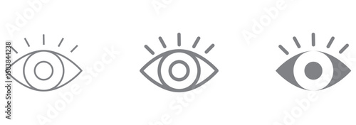 Eye icon set. Open eyes icon vector