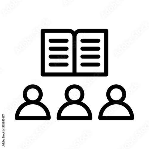 Book club outline icon. Book club black line illustration.