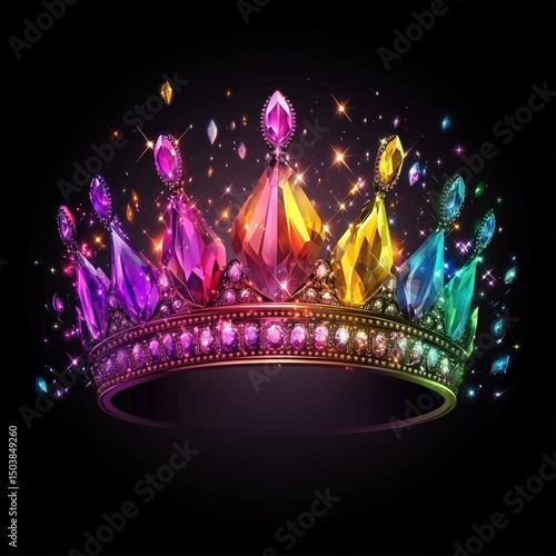 Colorful crystal crown