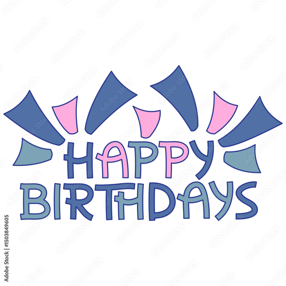 happy birthday Lettering sticker happy birthday Lettering sticker