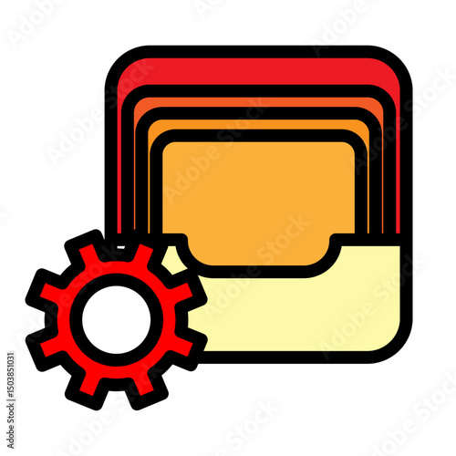 File Manager Vector Filled Icon Design