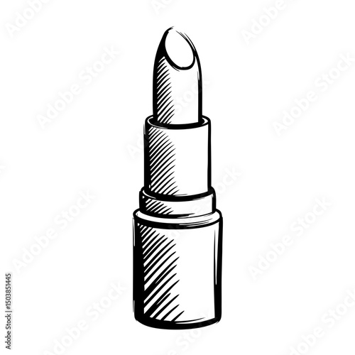 Lipstick sketch, monochrome style, for beauty blogs