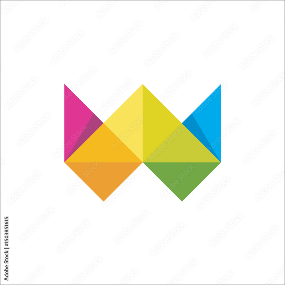 Letter W mosaic logo vector icon design template elements Letter W mosaic logo vector icon design template elements