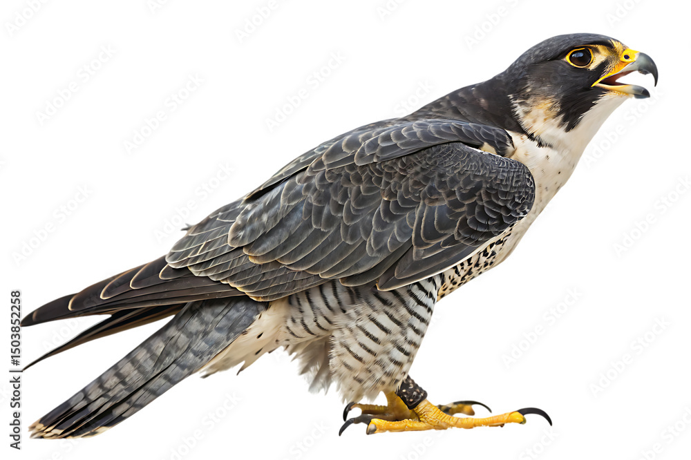 Majestic peregrine falcon isolated on transparent background Majestic peregrine falcon isolated on transparent background