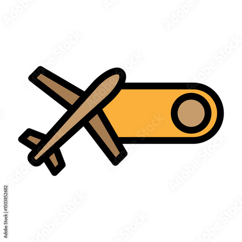Airplane Mode Vector Filled Icon Design
