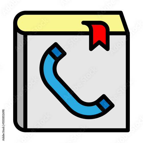 Contact Book Vector Filled Icon Design
