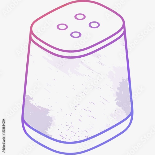 Salt shaker in minimalist design with gradient colors  