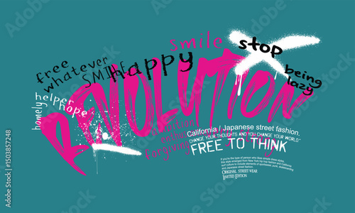 graffiti slogan print with neon spray, t shirt graphics print vector illustration design, vector grunge background, Urban typography hipster street art for Tee.eps8