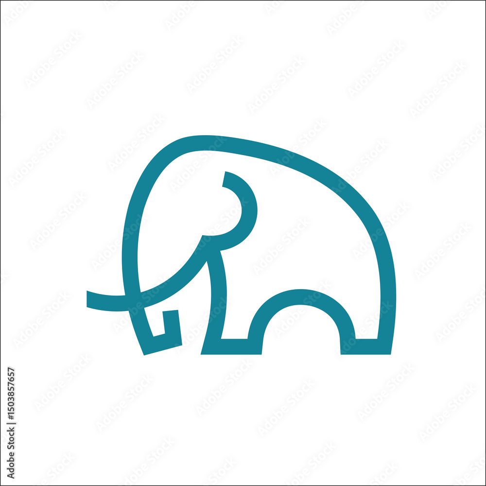 elephant logo vector monoline art illustration elephant logo vector monoline art illustration