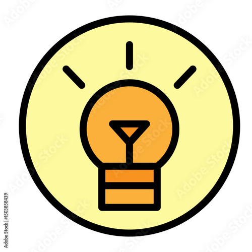 Lightbulb Moment Vector Filled Icon Design