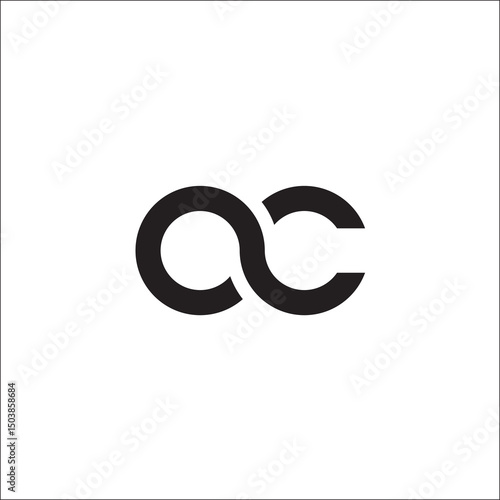 initial letter oc linked round lowercase monogram logo vector