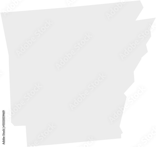 Arkansas Map Gray Flat Vector Illustration of Arkansas USA