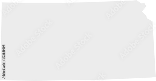 Kansas Map Gray Flat Vector Illustration of Kansas USA