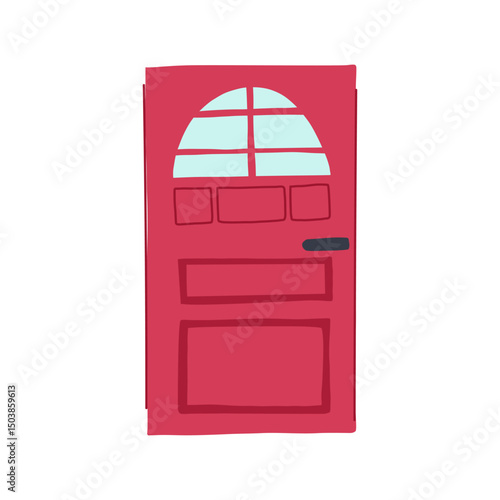 passage door house entrance cartoon vector illustration