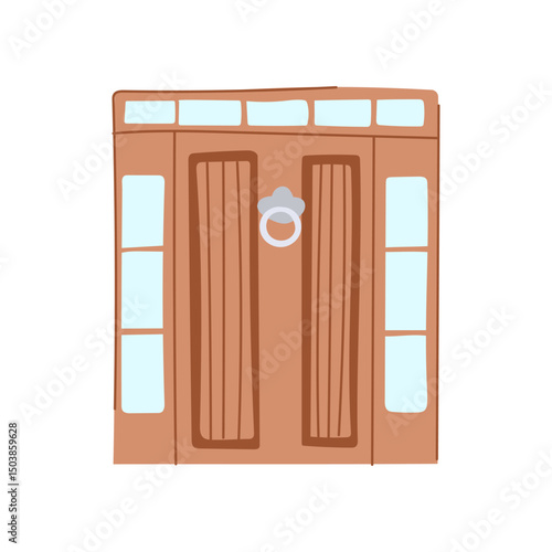 threshold door house entrance cartoon vector illustration