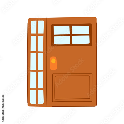 archway door house entrance cartoon vector illustration