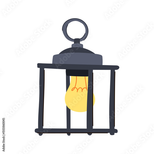 fixture exterior lamp cartoon vector illustration