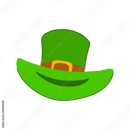 celebration green hat patrick cartoon vector illustration