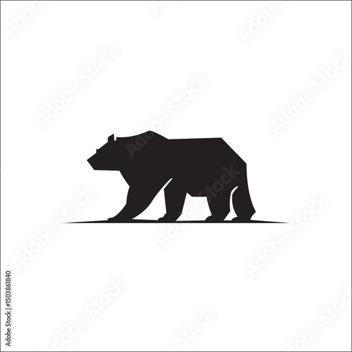  bear silhouette logo vector animals,Silhouette of a polar bear