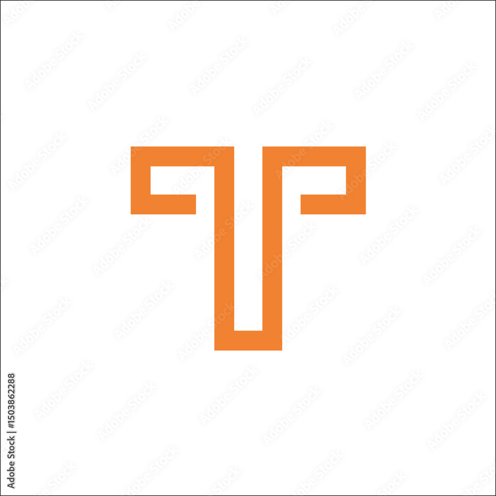 Obraz premium Monogram Letter T line Vector Logo Design