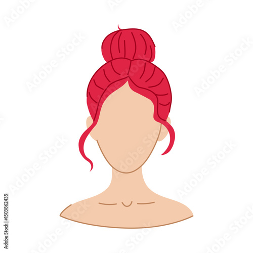 fringe hairstyles for women cartoon vector illustration