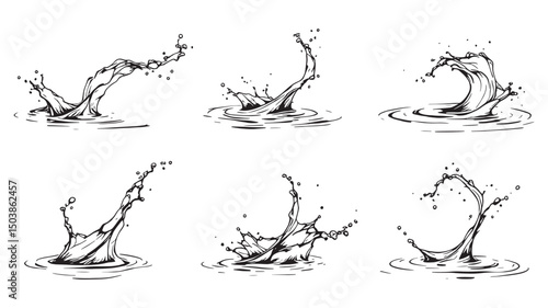 Dynamic Twisted Water Splash Art